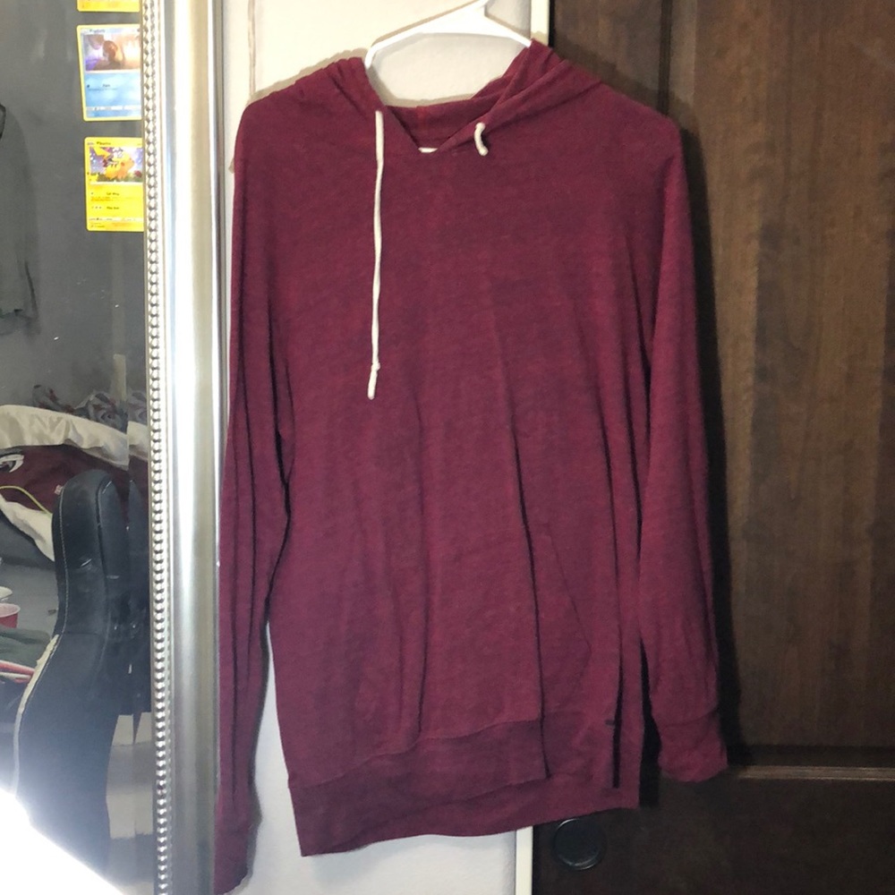 Long sleeve red maroon burgundy hoodie longsleeve sweater